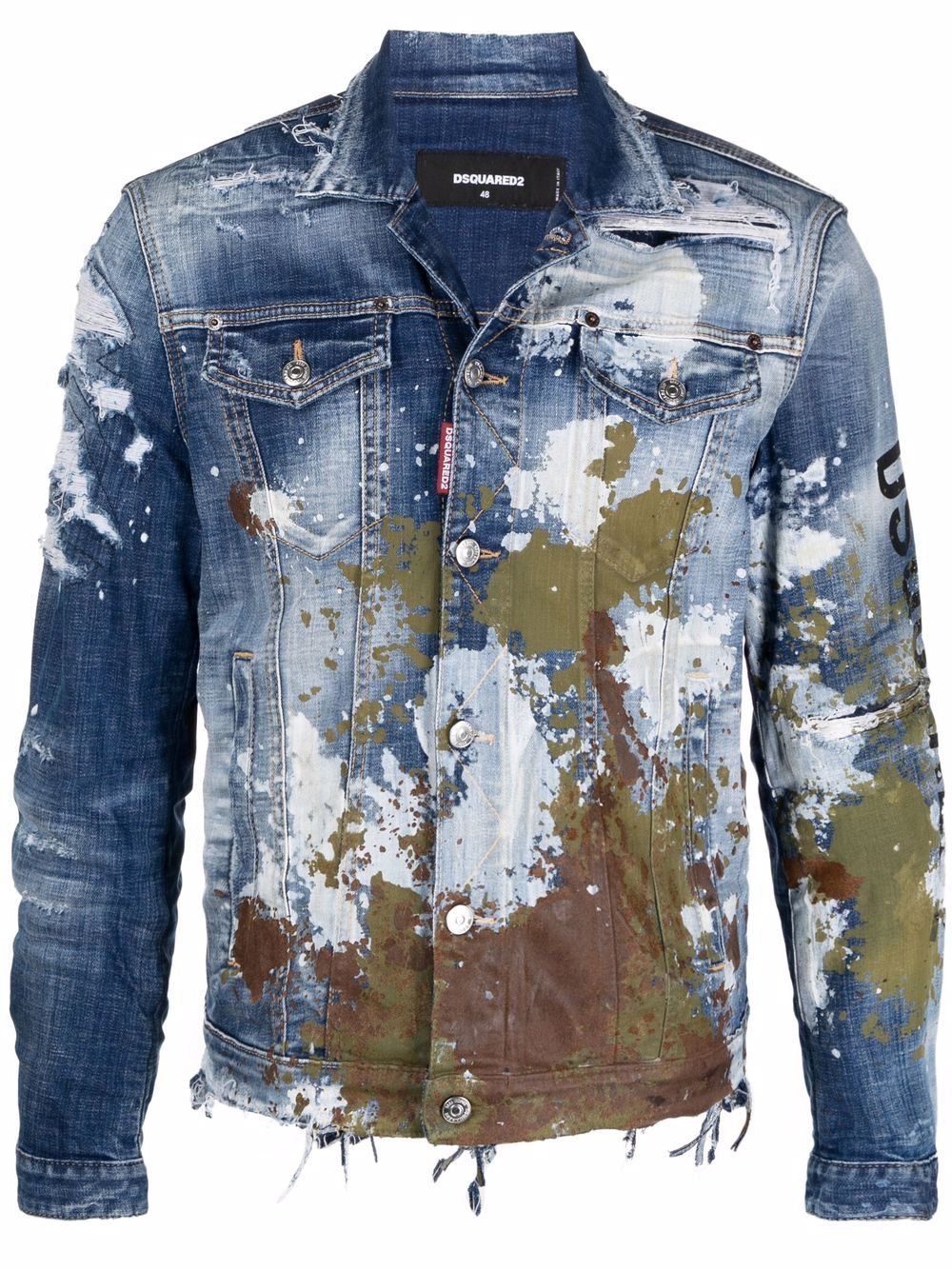 distressed-effect denim jacket - 1