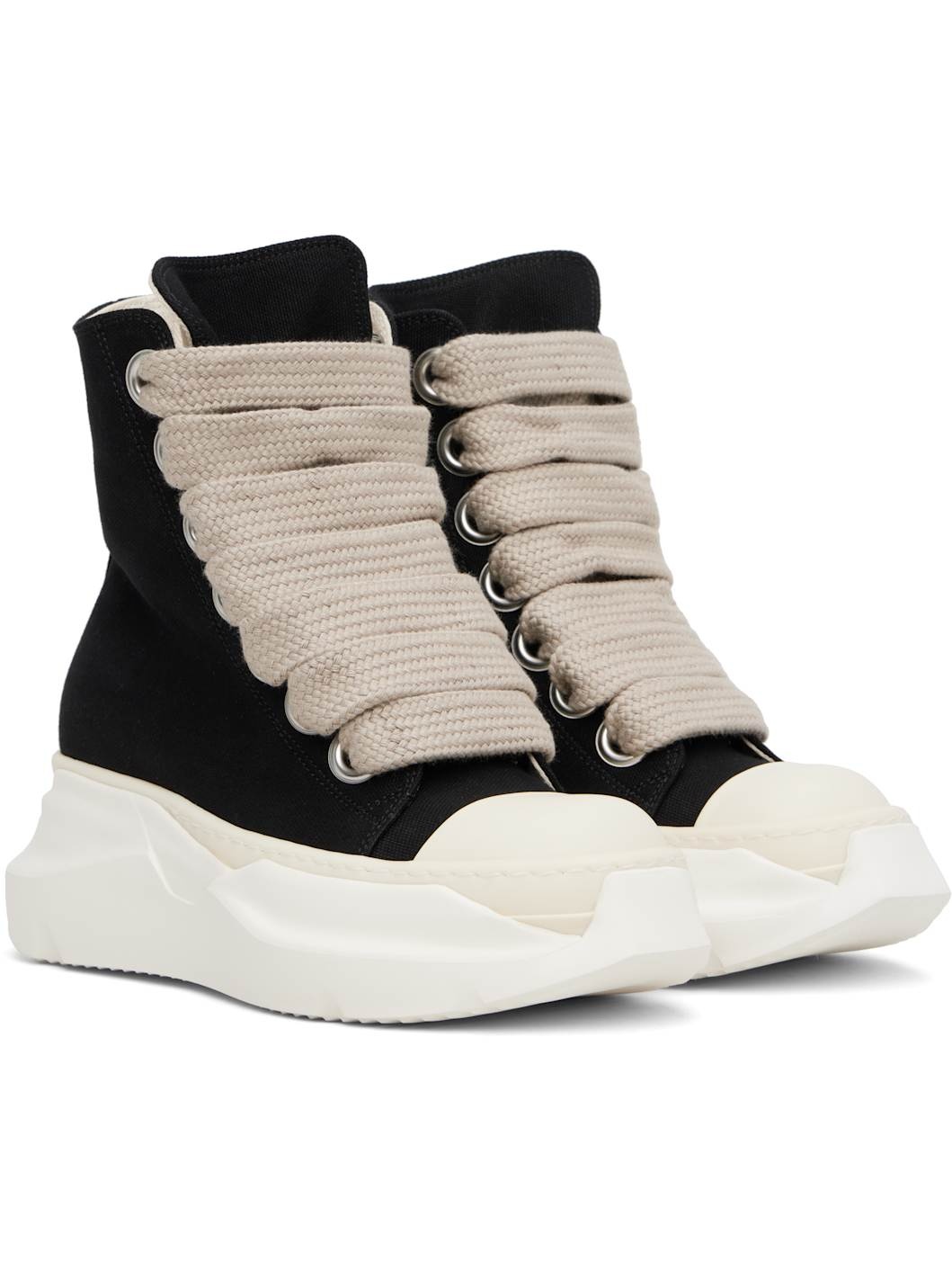 Black Hollywood Jumbo Laces Abstract Sneak Sneakers - 4