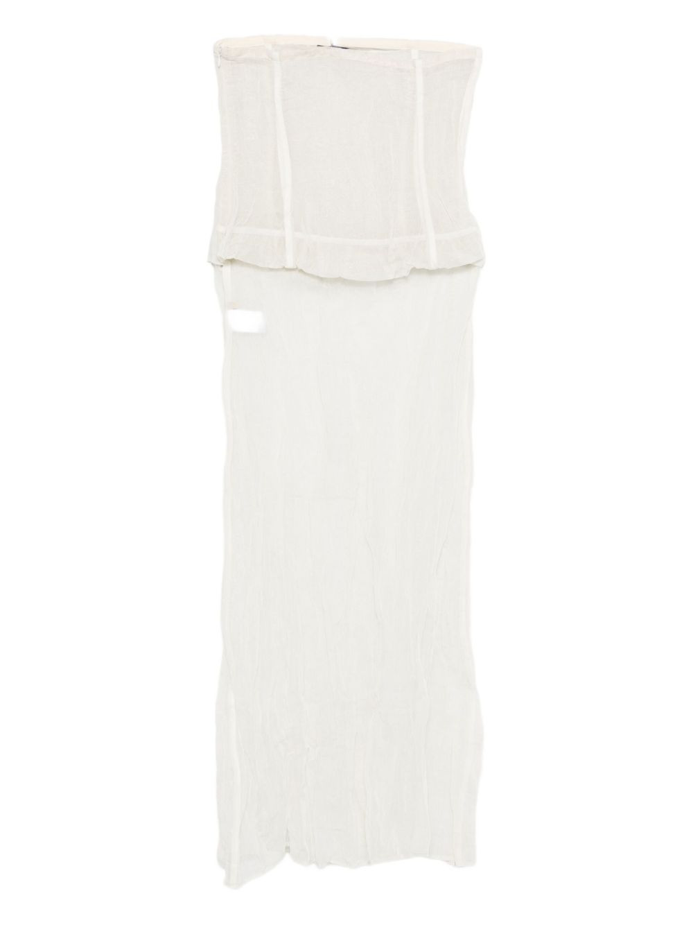 strapless pleated dress - 2