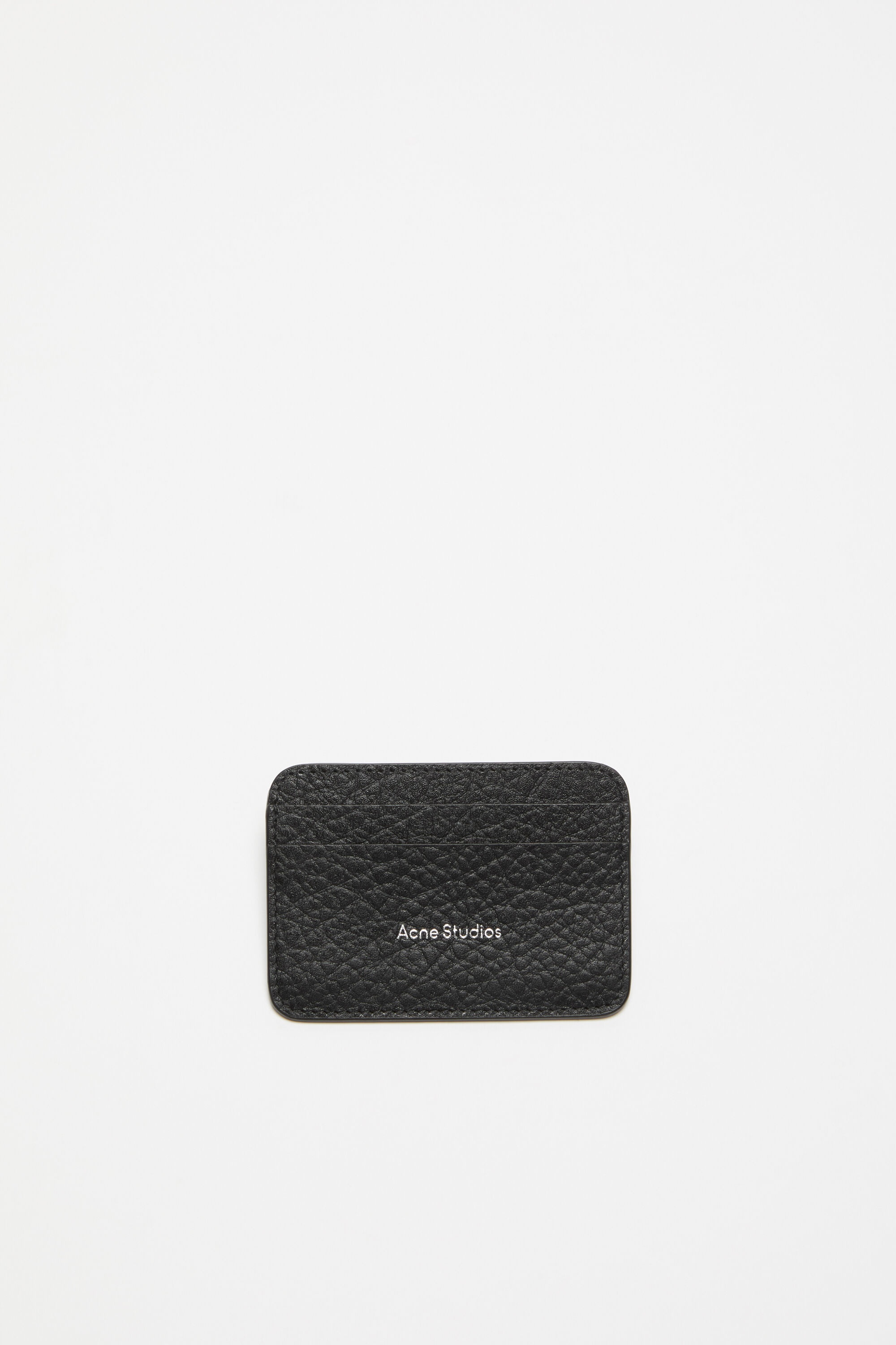 Leather card holder - Black - 1