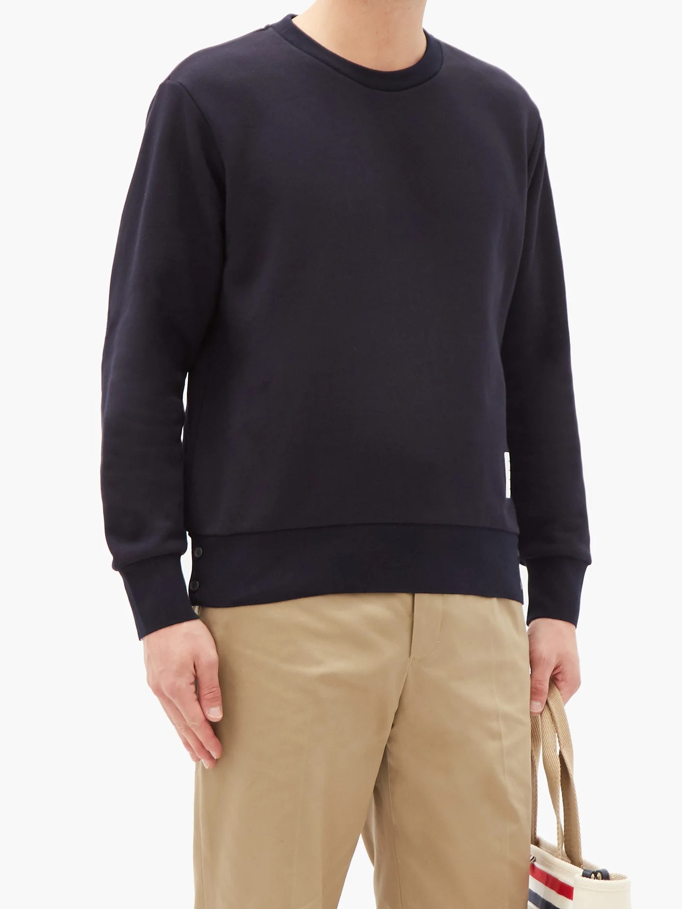 Tricolor-jacquard cotton-jersey sweatshirt - 6