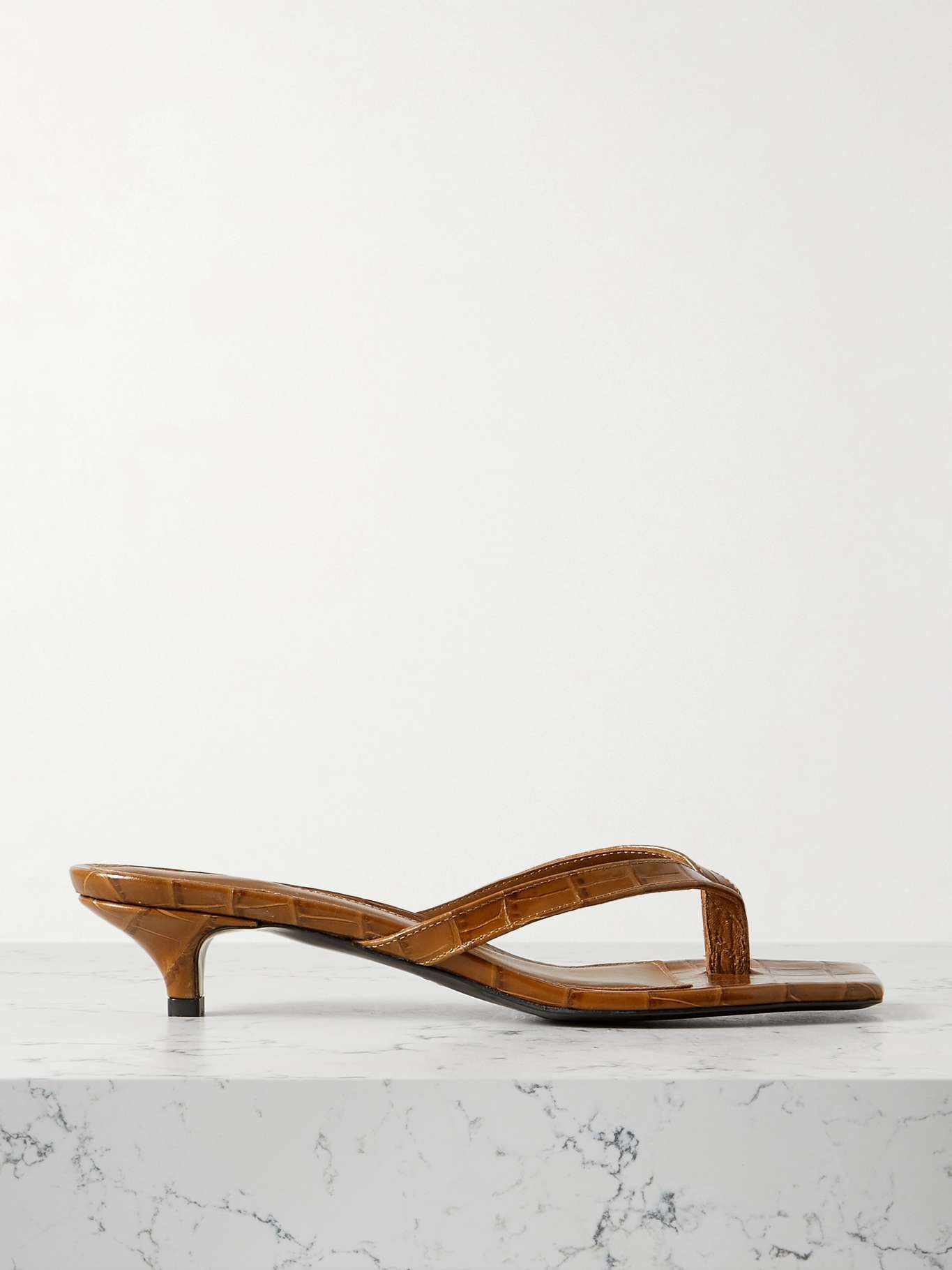 Croc-effect leather sandals - 1