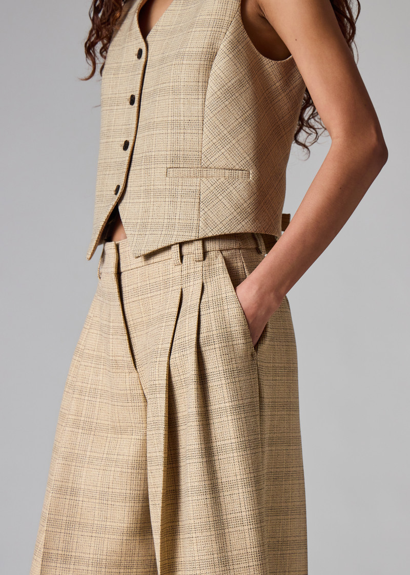 Women's Stone Check Waistcoat 7