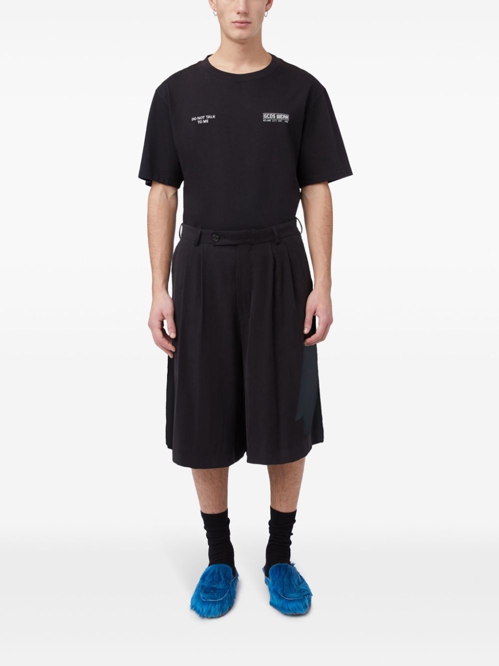 Framis-tape pleated bermuda shorts - 3