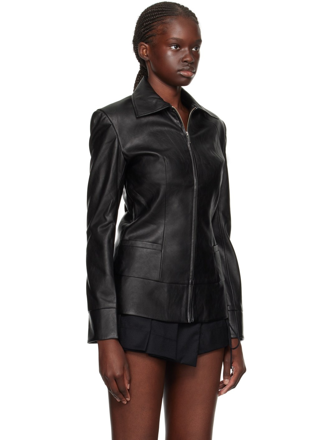 Black Sabu Faux-Leather Jacket - 2