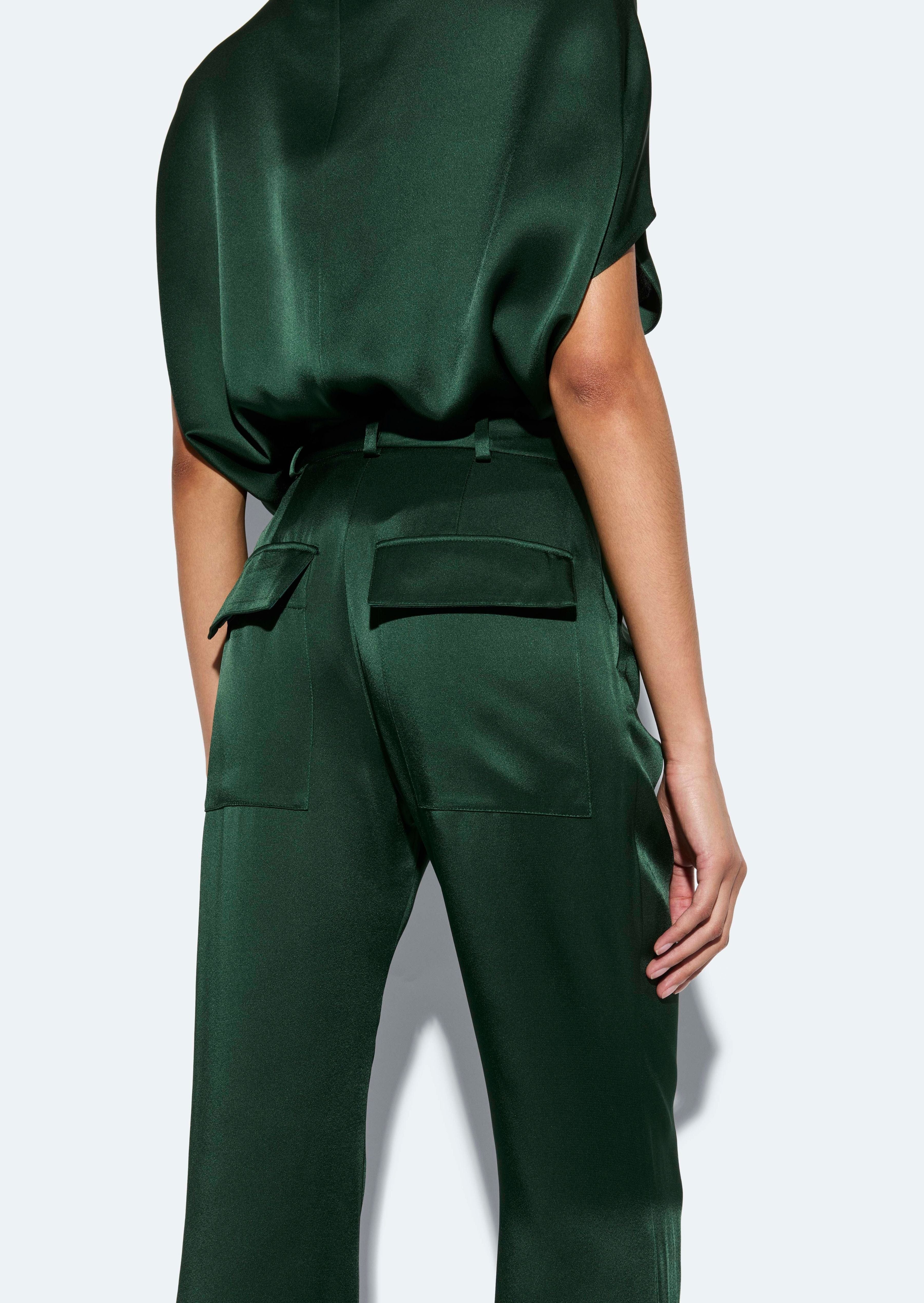 Satin Tapered Pleated Pant - 5