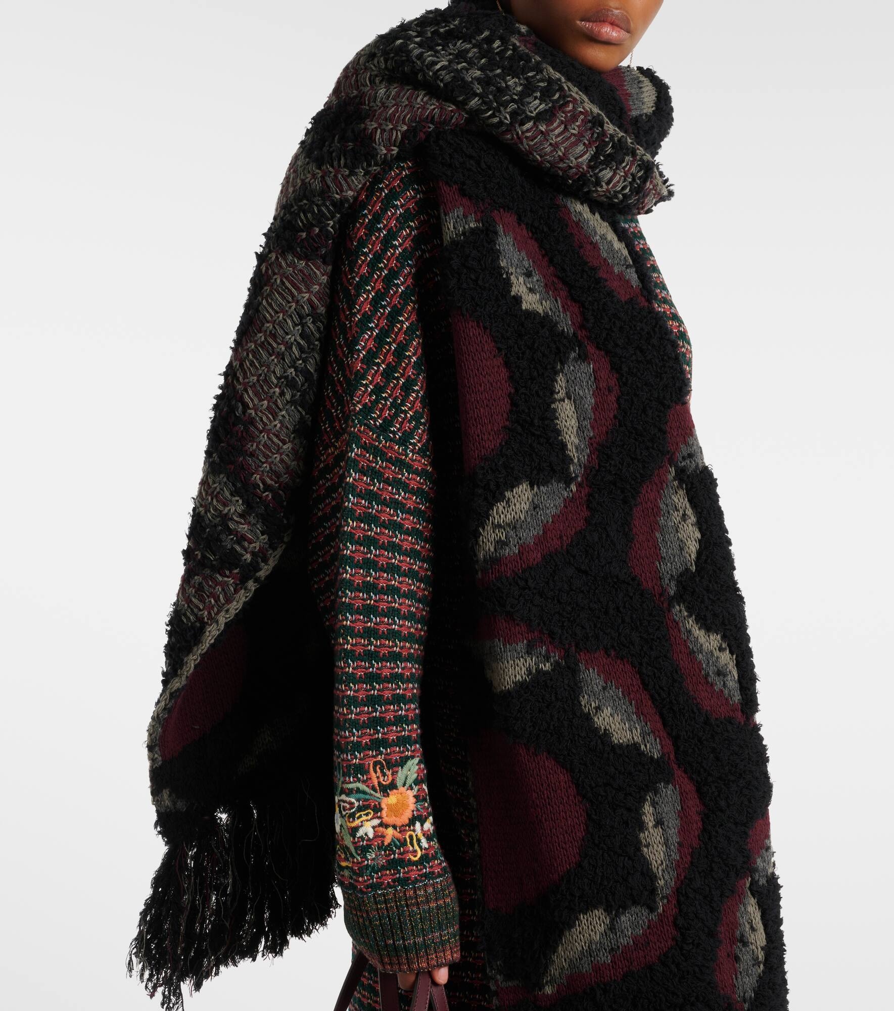 Printed wool-blend scarf - 3