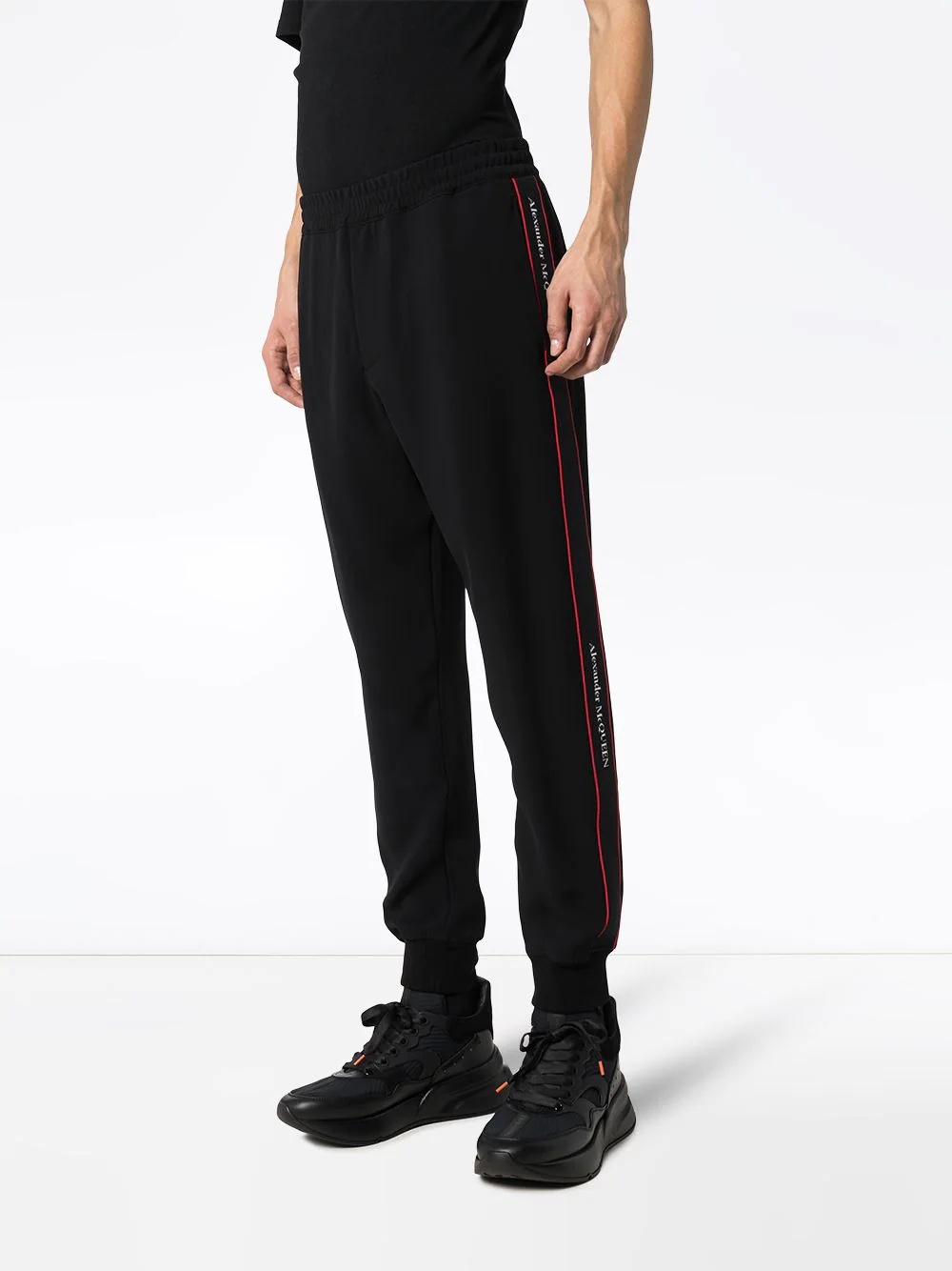 logo tape track pants - 3