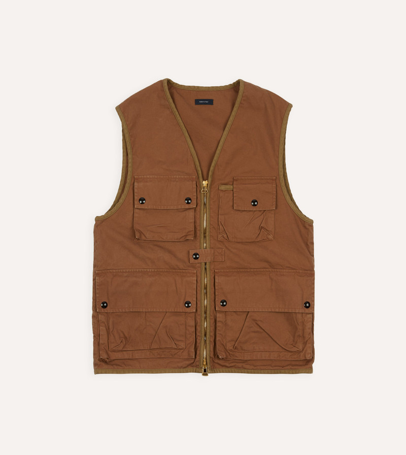 Rust Cotton Urban Safari Vest 1