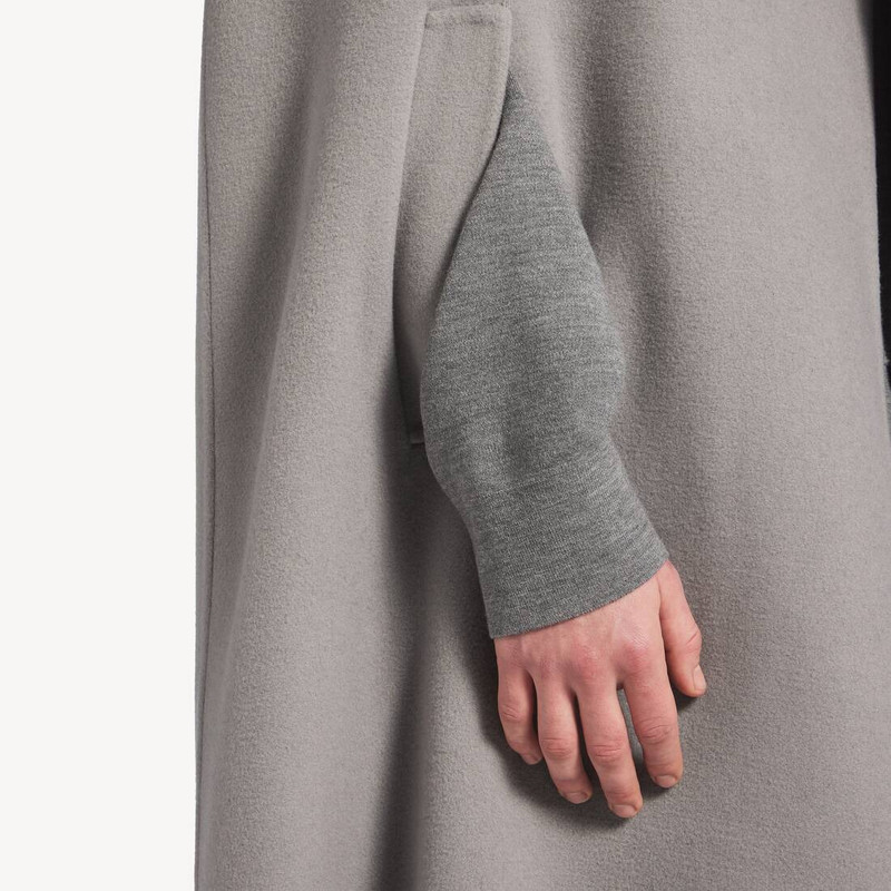 Men's Long Double-faced Cape Coat in Balenciaga Grey 6