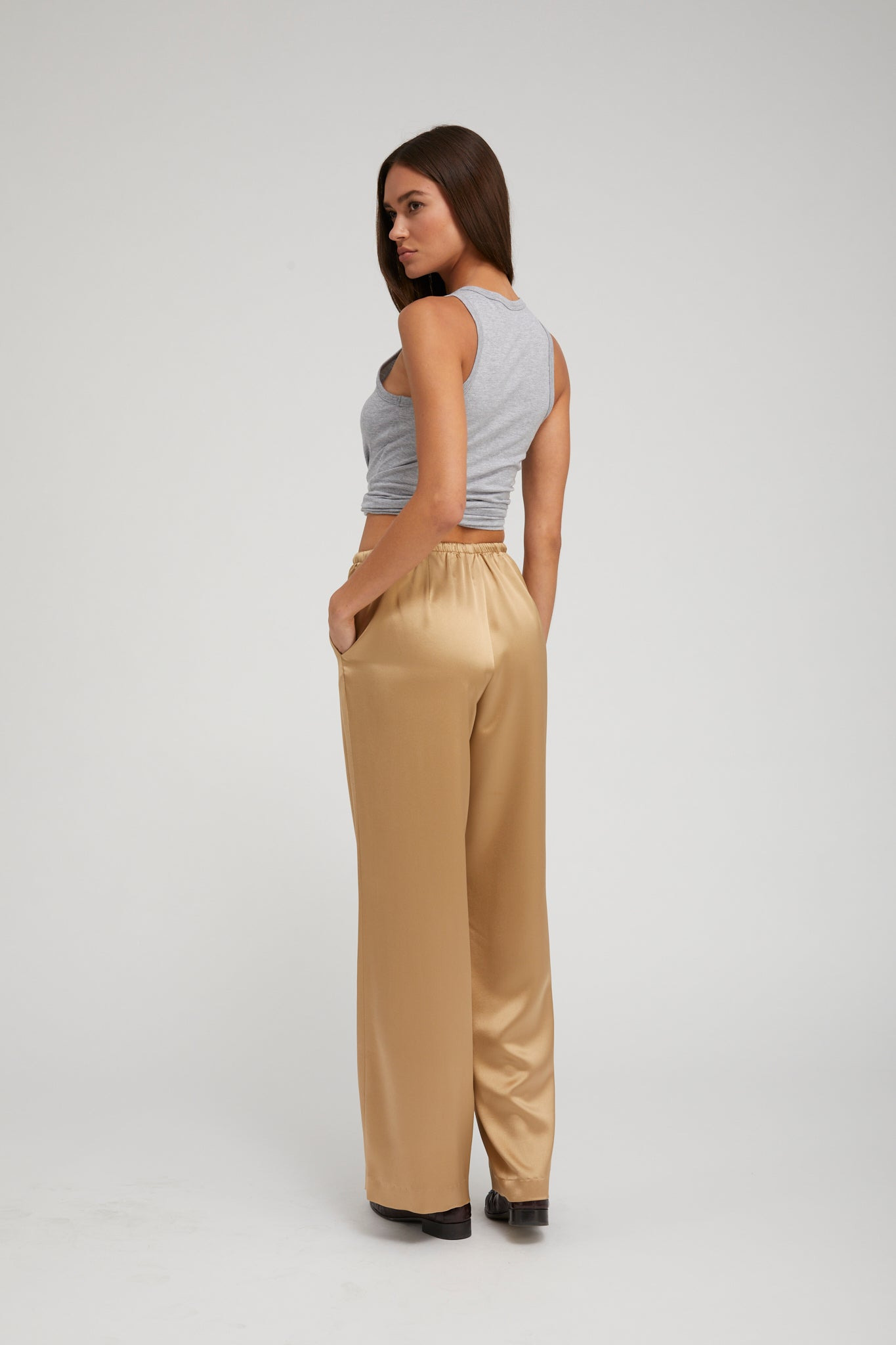 KHAKI SILK KAUAI PANTS - 4