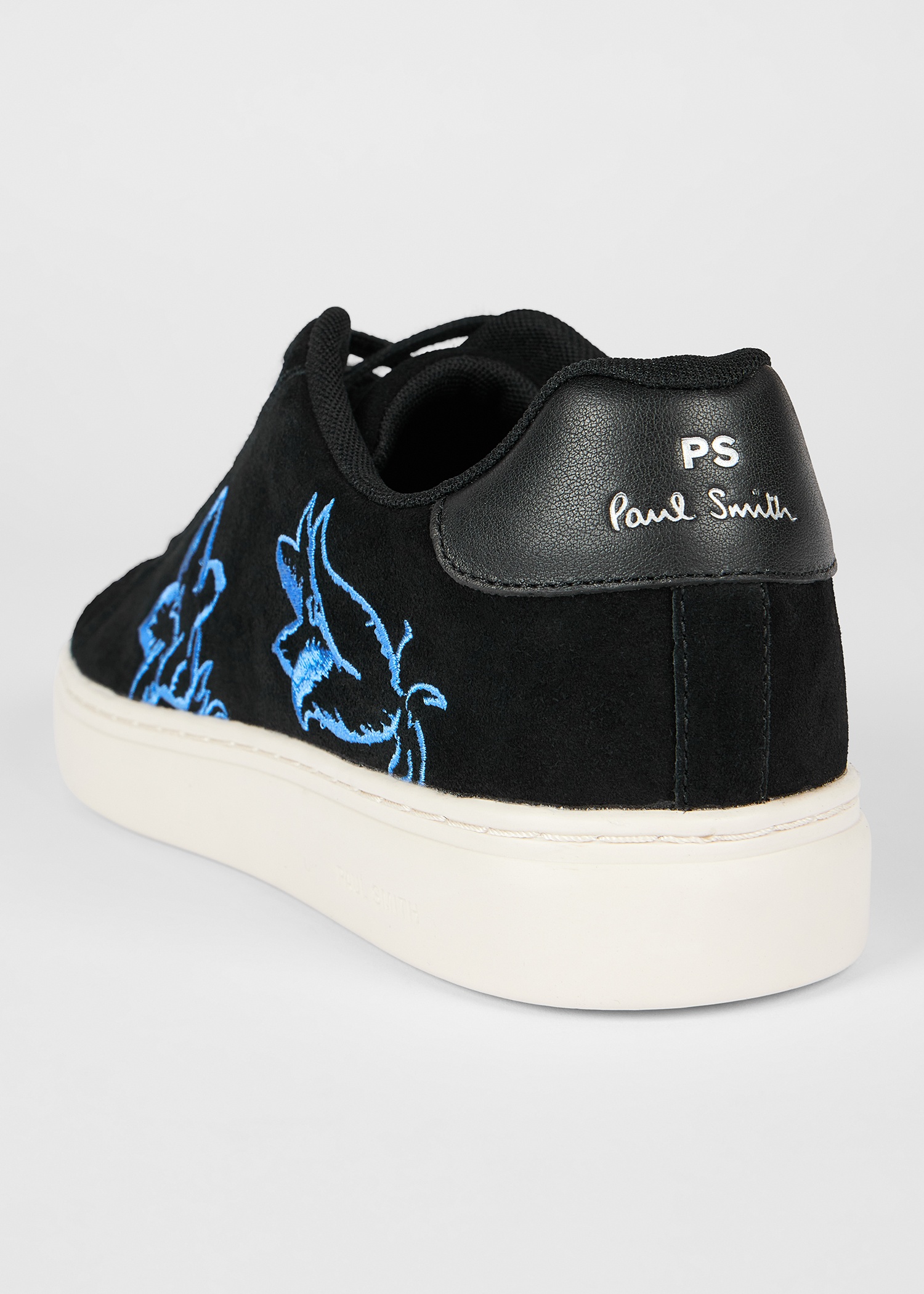 Black Suede 'Rex' Embroidery Trainers - 3