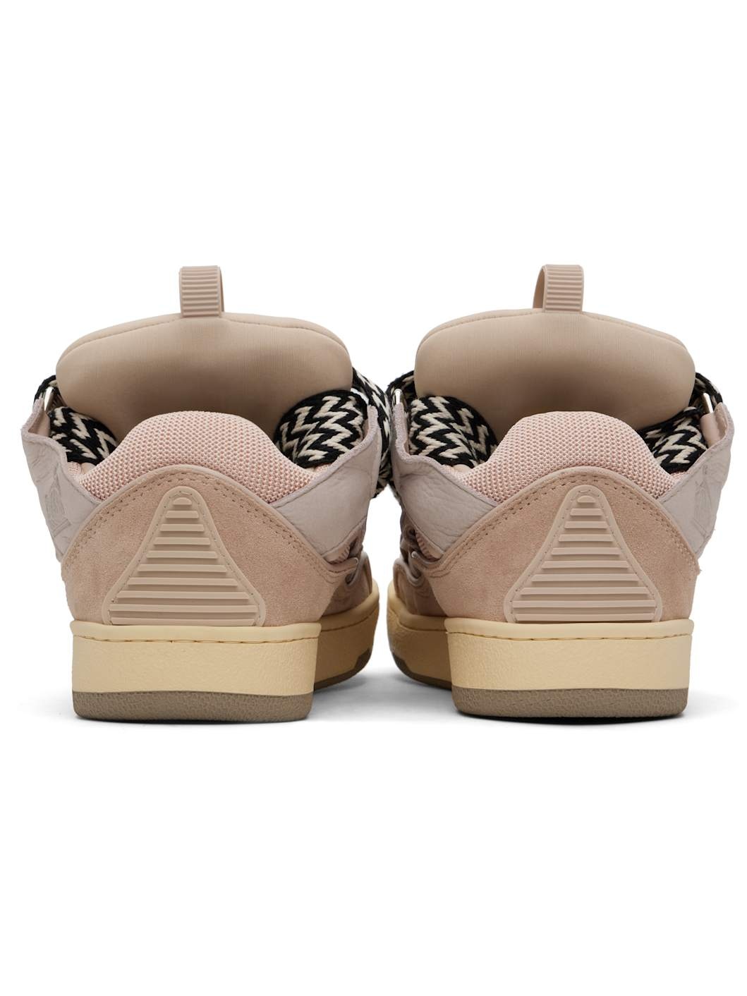 Pink Leather Curb Sneakers - 2