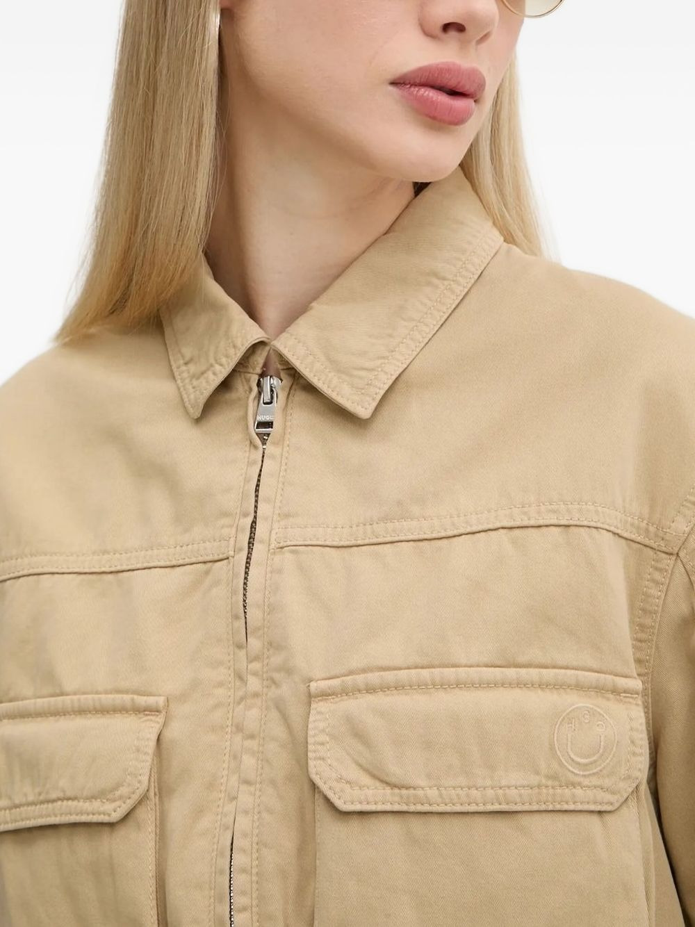 zip-front cotton jacket - 3
