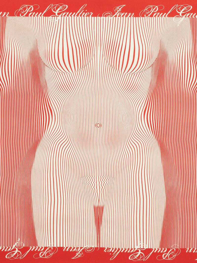 Jean Paul Gaultier pinstripe body morphing scarf outlook