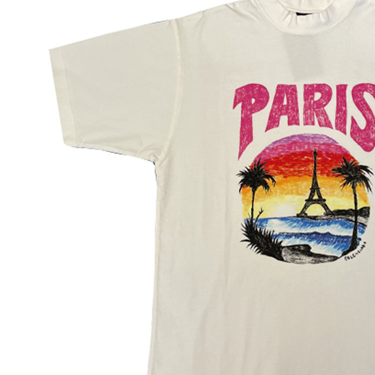(WMNS) Balenciaga Paris Tropical T-Shirt 'White' 764235TPVL99601 - 4