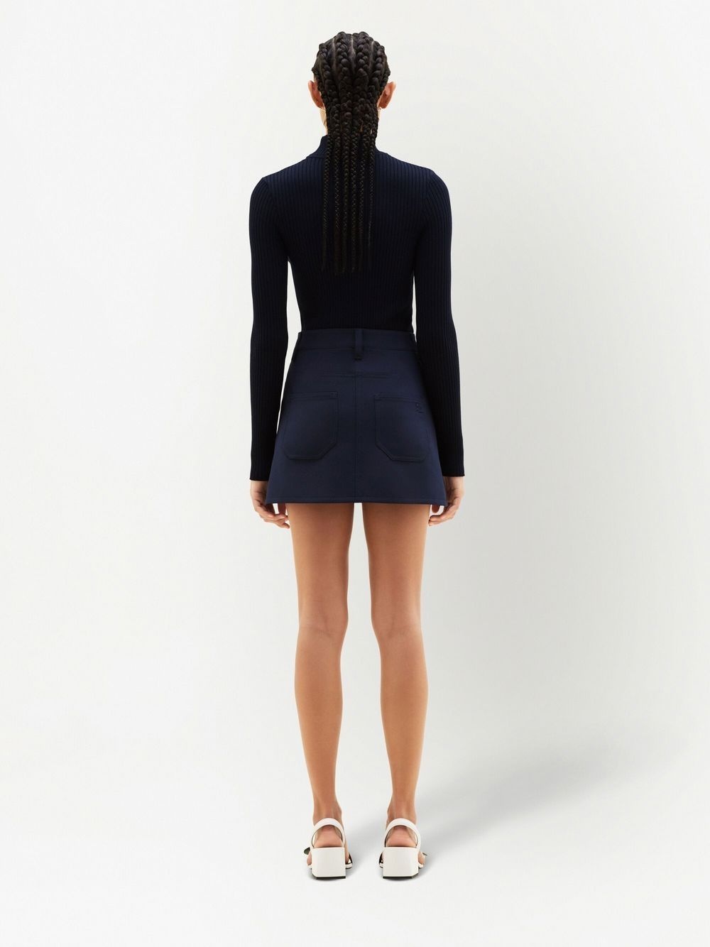 logo-embroidered ribbed sweater - 4