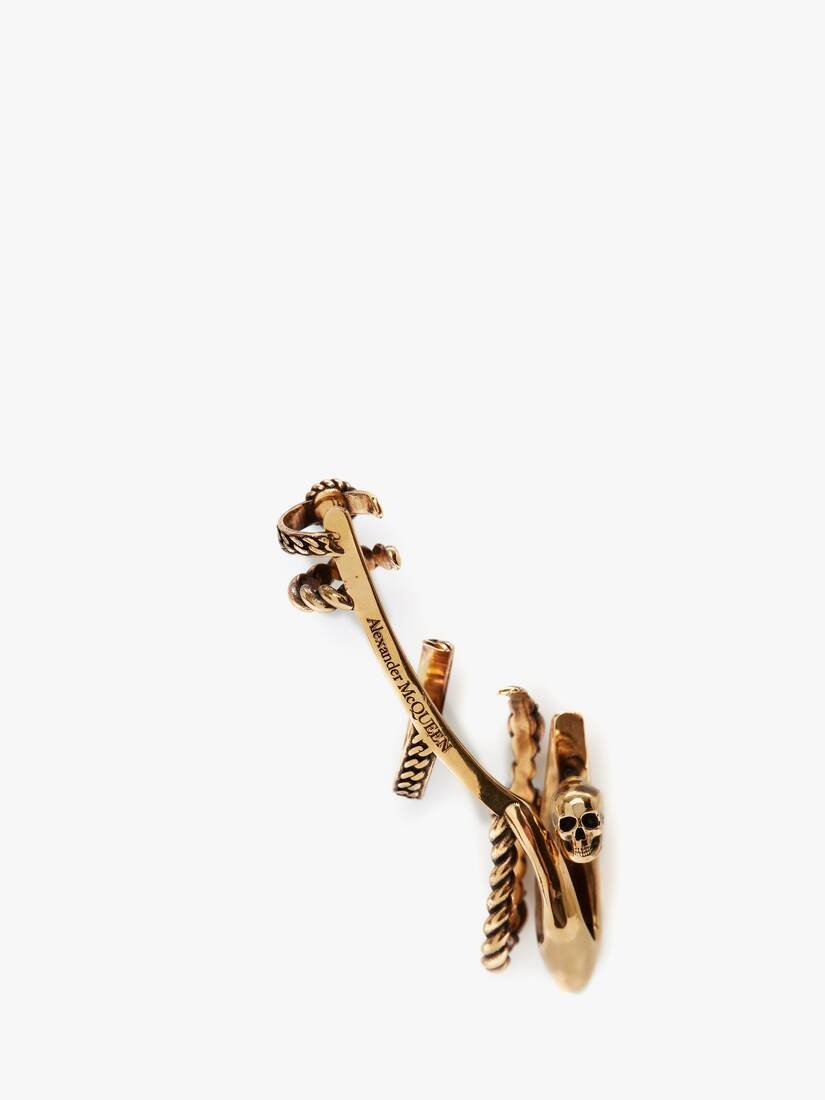 Marine Ear Cuff in Antique Gold - 3