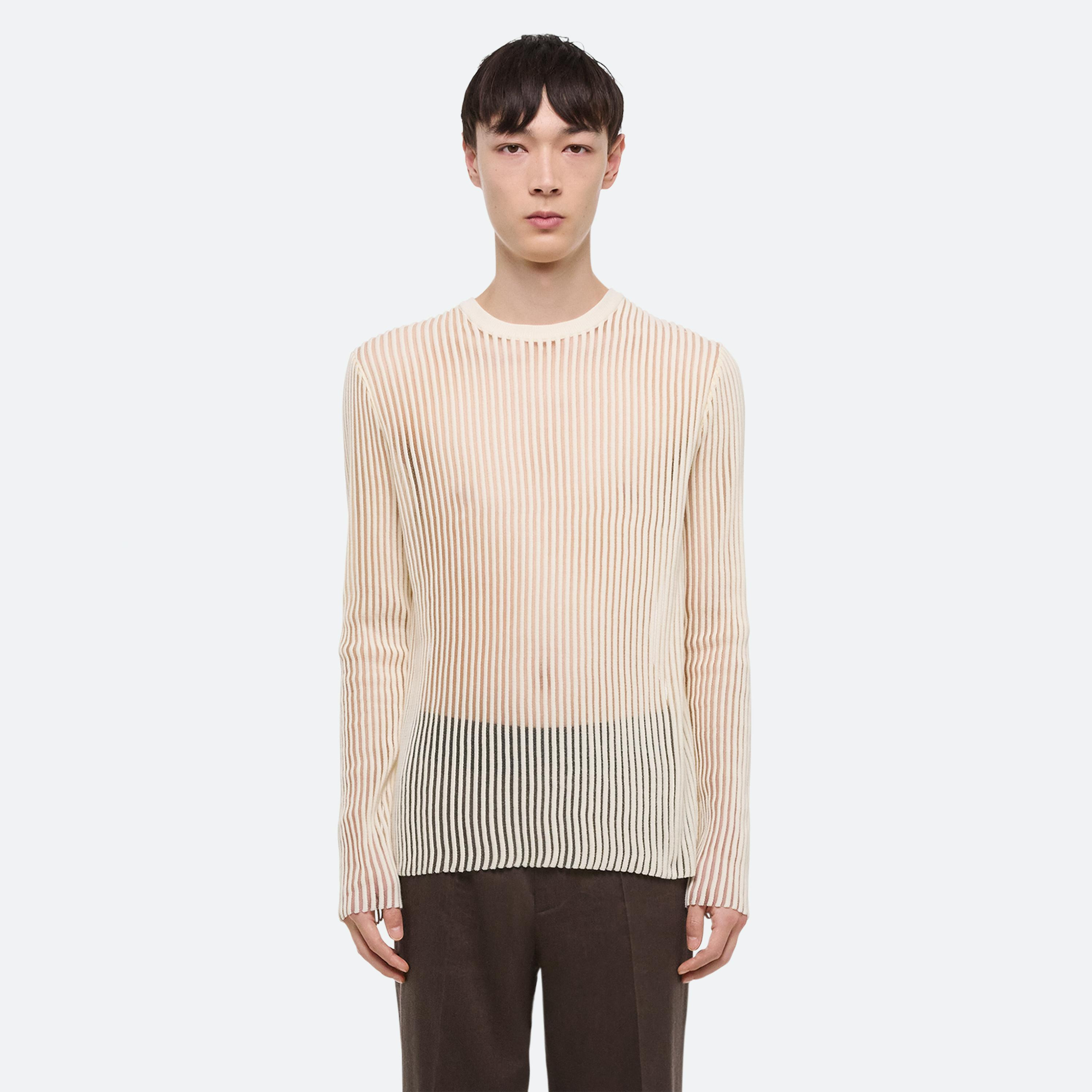 SPACED SHEER CREWNECK - 4