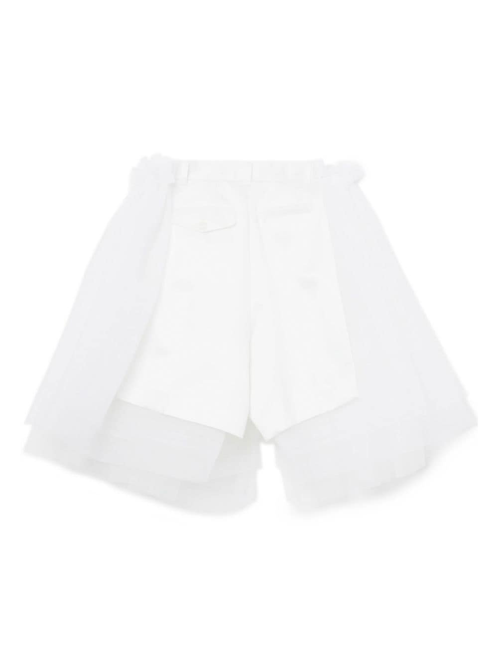 tulle-overlay tailored shorts - 6