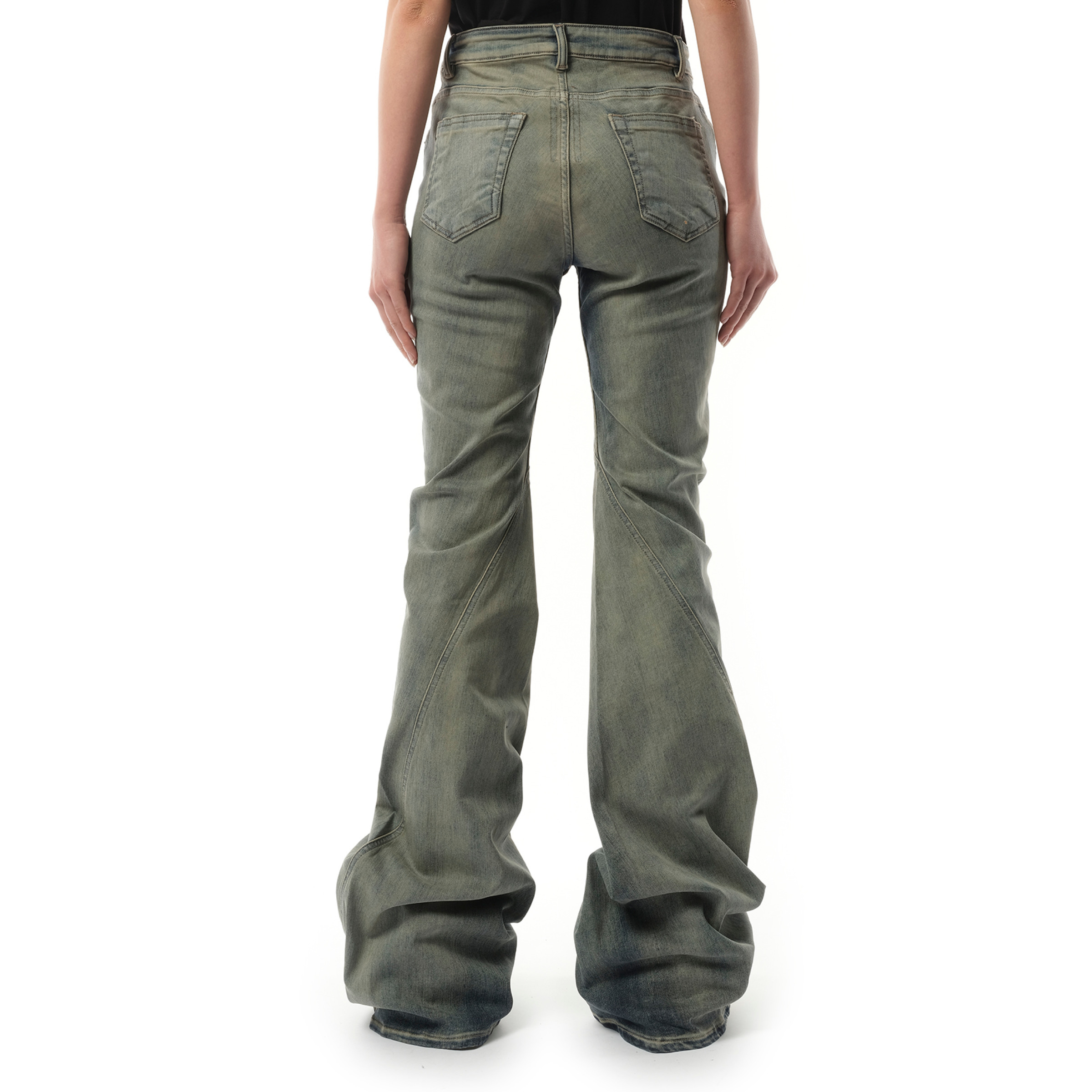 Rick Owens DRKSHDW Bias Bootcut Denim Pants in Sky | marais