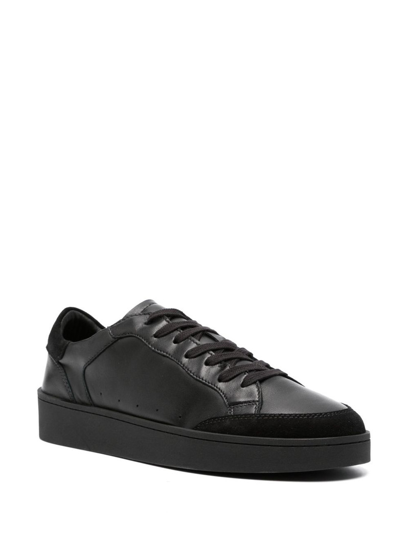 Canali suede-panel leather sneakers outlook