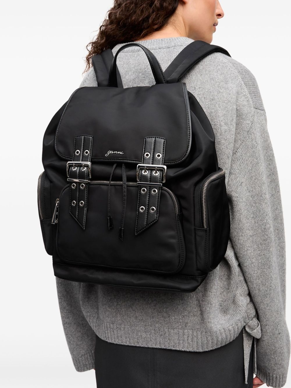 logo-plaque backpack - 2