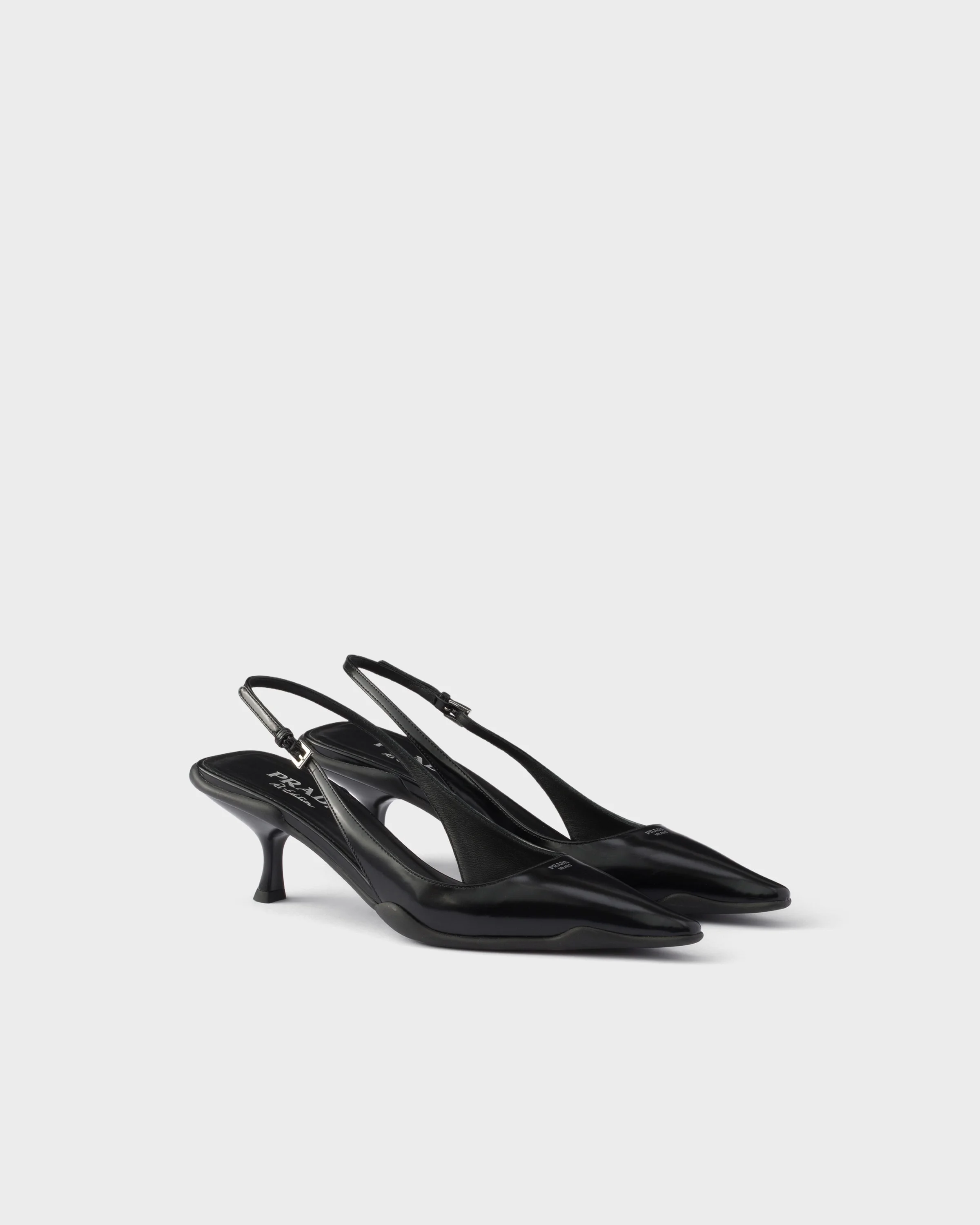 Brushed leather slingback pumps - 1