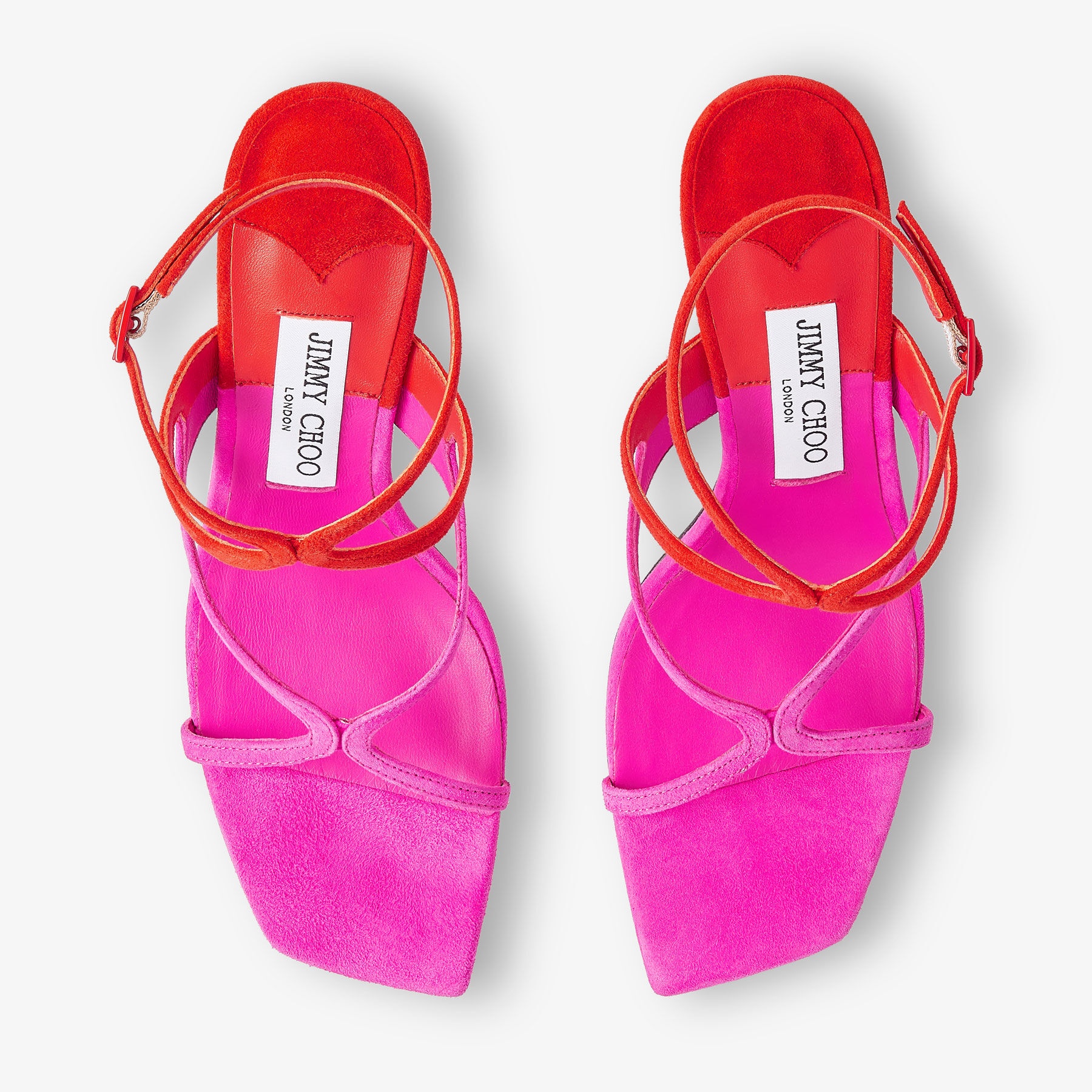 Azie 85
Fuchsia and Paprika Patchwork Suede Sandals - 4