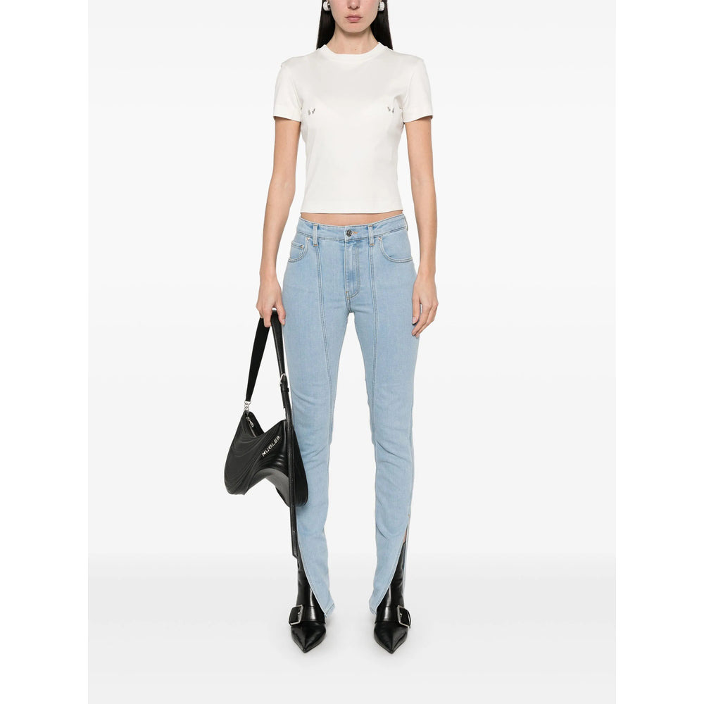 Mugler White Tops - T-Shirts & Jerseys Women - 5