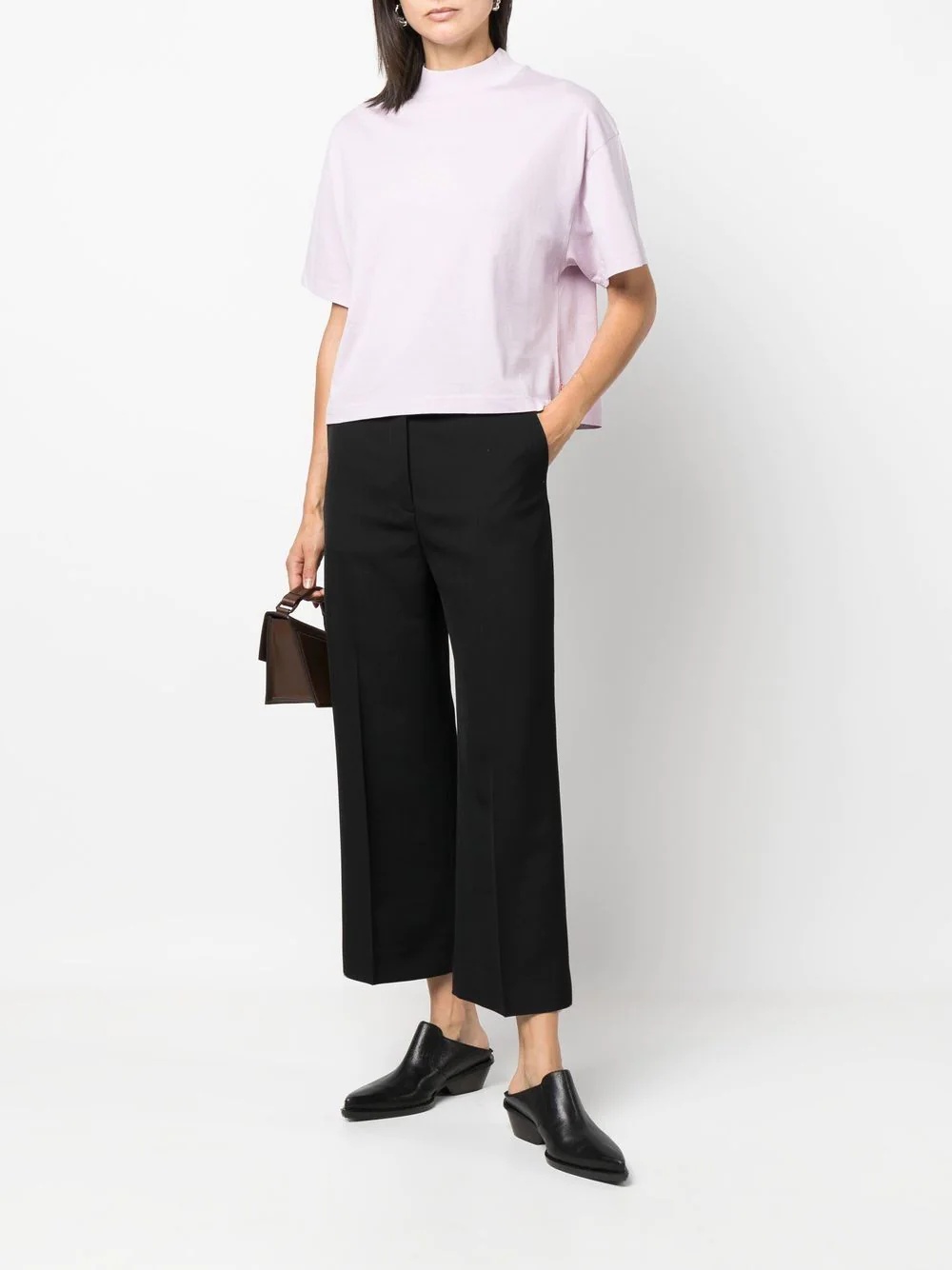 cropped straight-leg trousers - 2