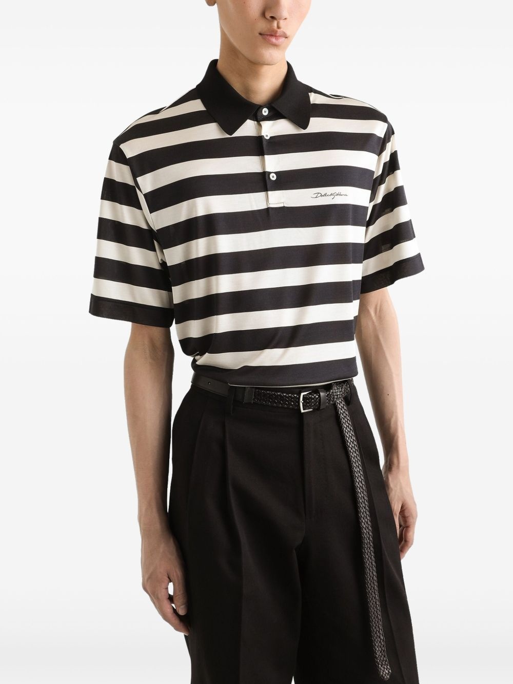 striped polo shirt - 4