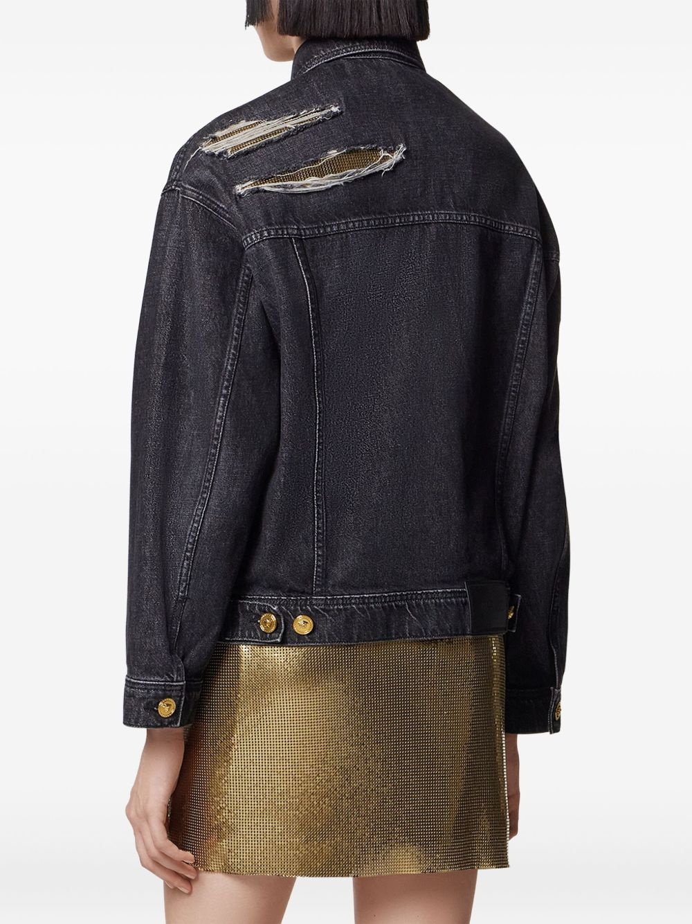 distressed denim jacket - 4