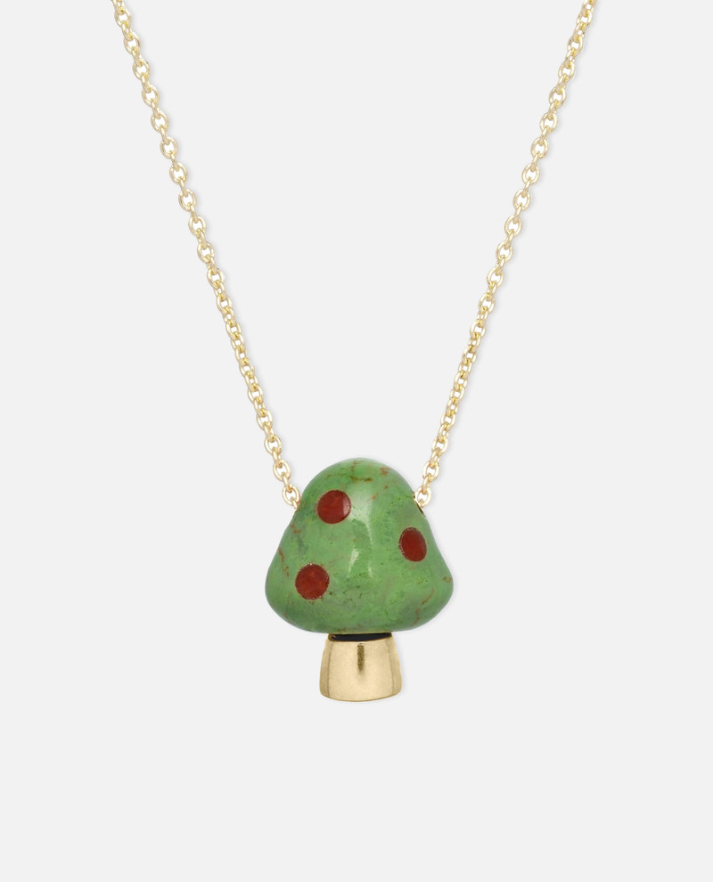 AMANITA GREEN W/ RED POIS NECKLACE 1