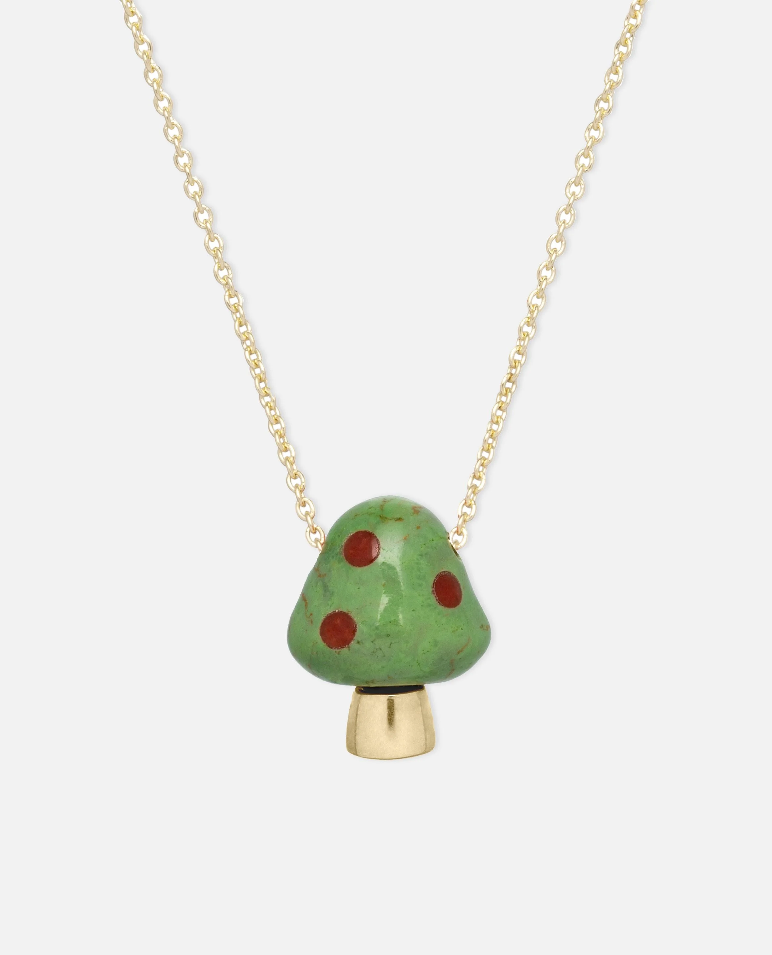 AMANITA GREEN W/ RED POIS NECKLACE - 1