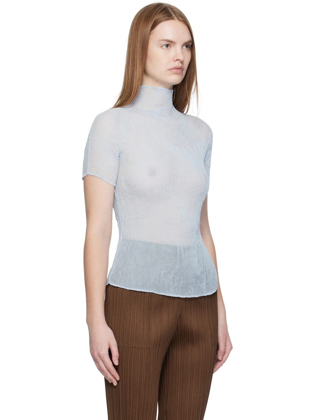 Blue Chiffon Twist 3 Top - 2