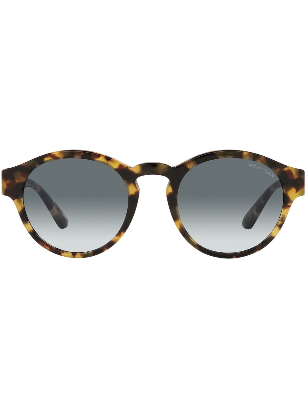 tortoiseshell-effect round-frame sunglasses - 1