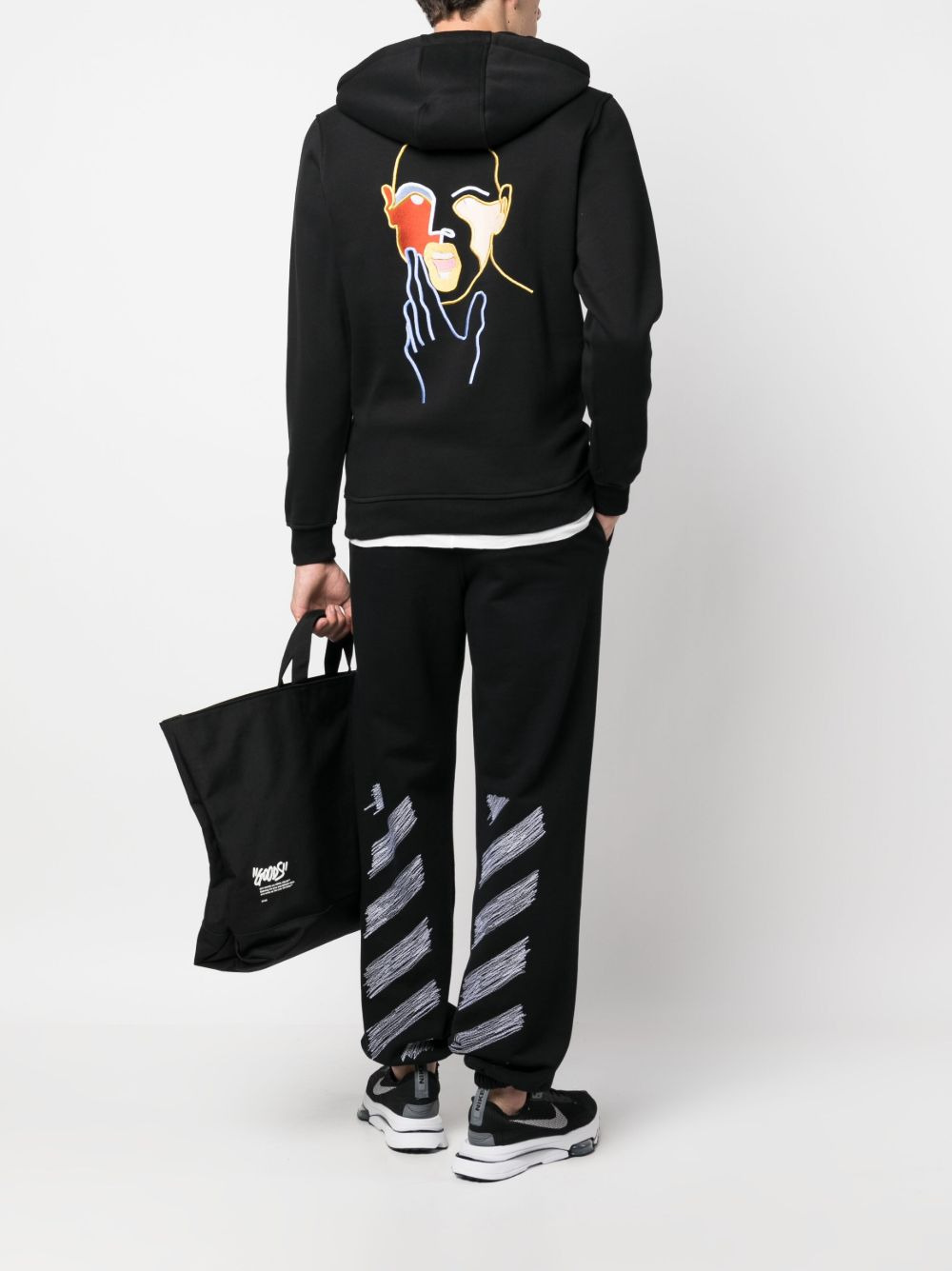 Diag-print track pants - 2