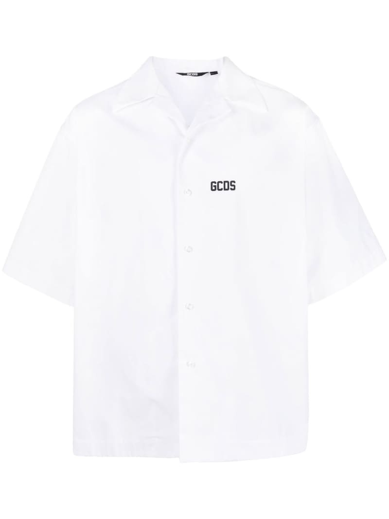 logo-print bowling shirt - 1