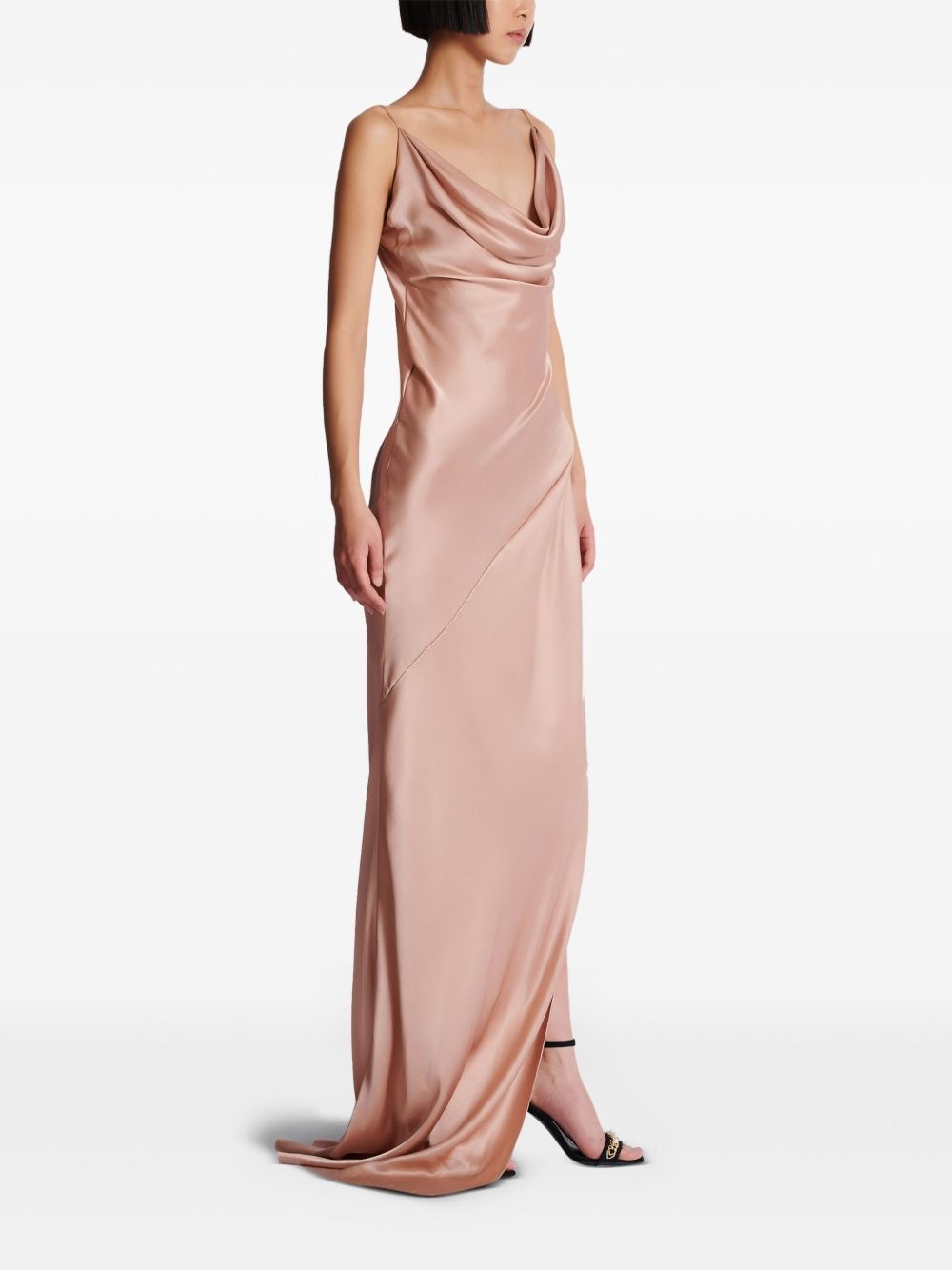 satin long dress - 3