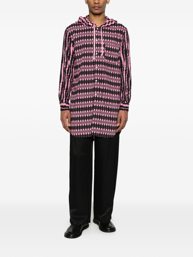 Comme des Garçons Homme Plus printed hooded shirt outlook