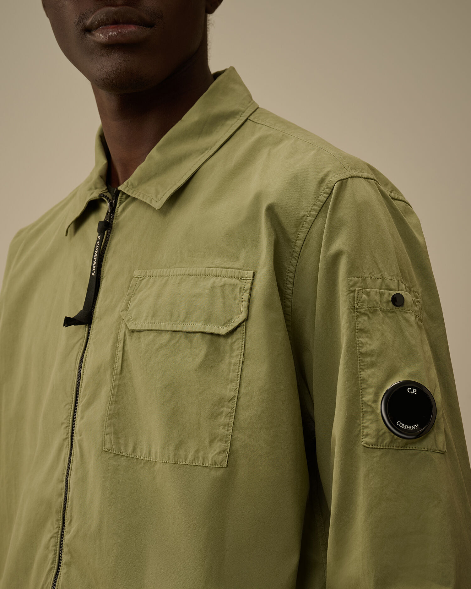 Organic Gabardine Zipped Overshirt - 5