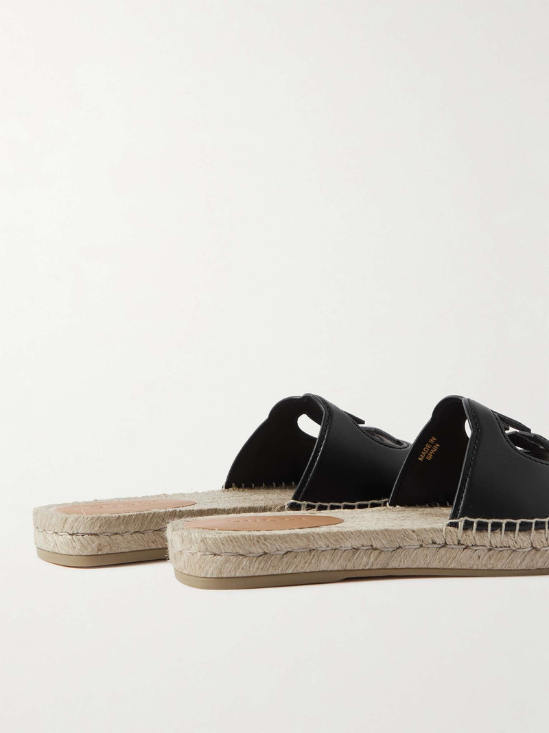 Logo-Cutout Leather Sandals 4