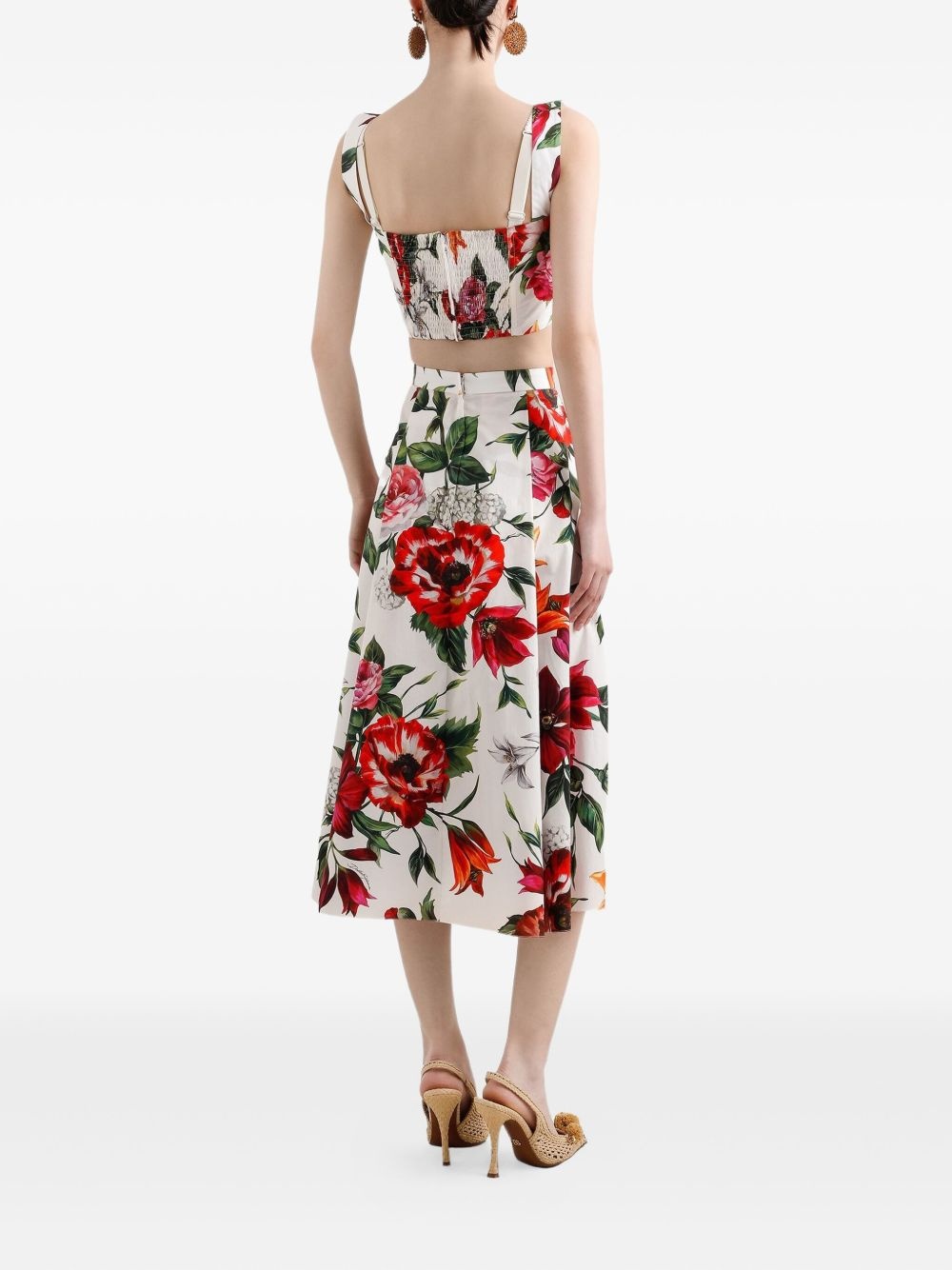 floral-print crop top - 3