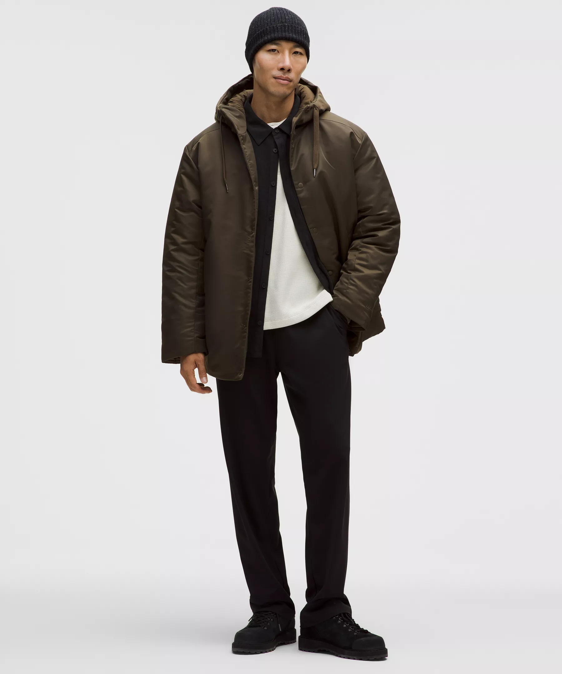Snap-Front Insulated Hooded Jacket - 2