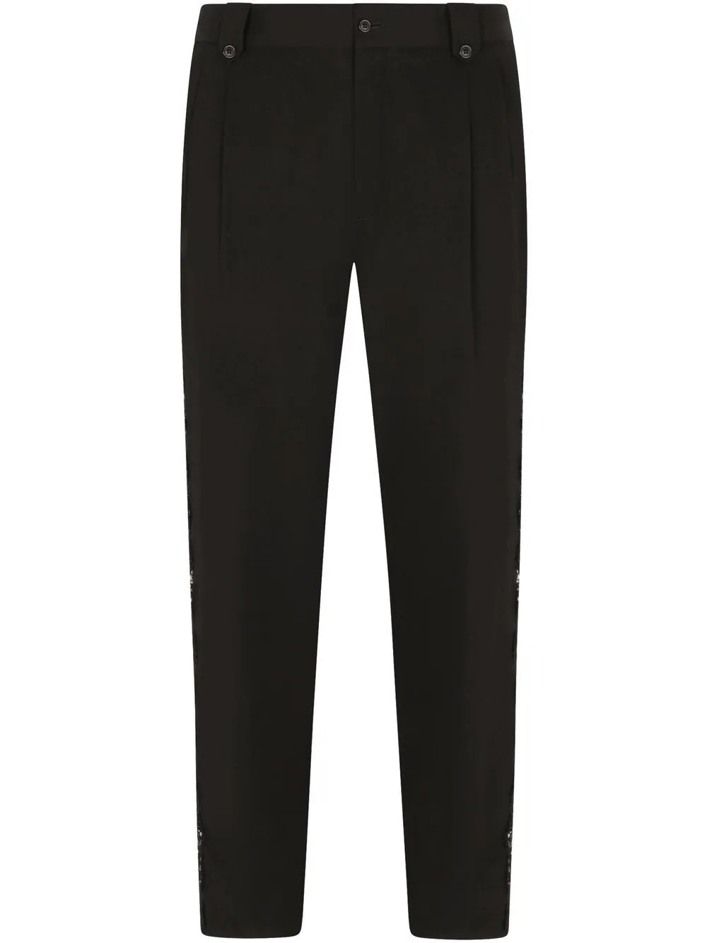 lace-panelled tailored trousers - 1