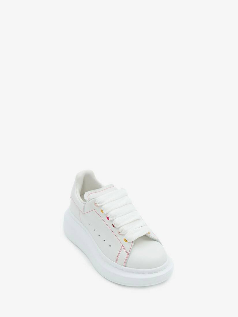 Alexander McQueen Kids Oversized Sneaker in White/multicolor outlook