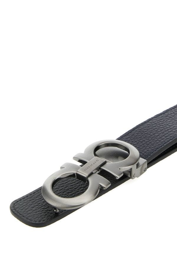ベルト Salvatore Ferragamo Midnight Blue Leather Reversible Belt Ferragamo Midnight Blue Leather Reversible Belt | italist