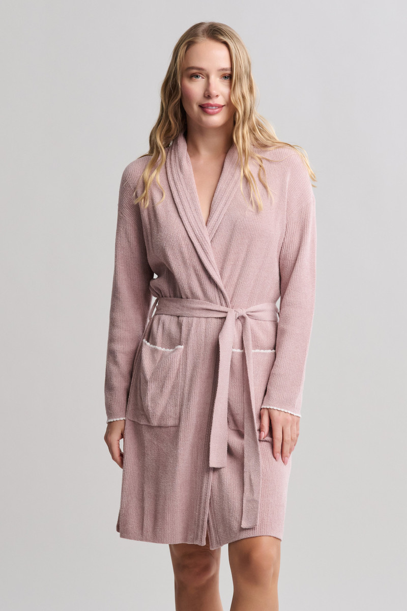 CozyChic Ultra Lite® Contrast Scallop Ribbed Robe 1