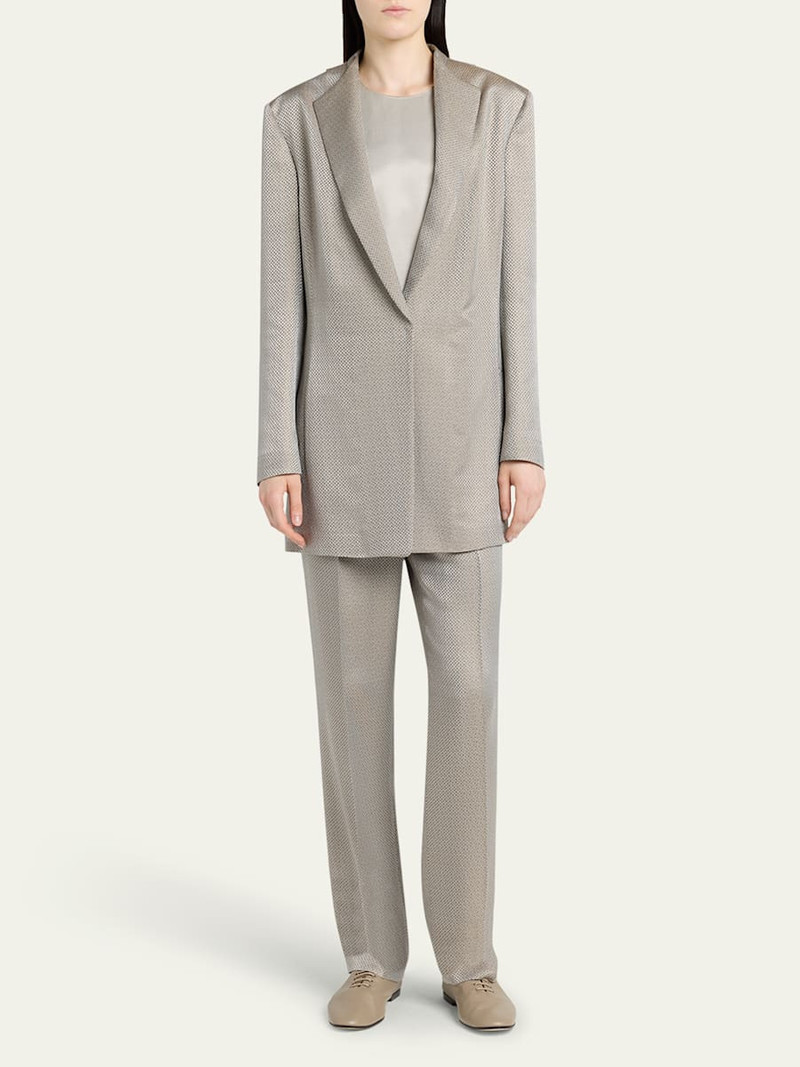 GIORGIO ARMANI Micro Jacquard Straight-Leg Pull-On Trousers outlook